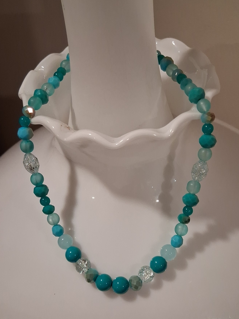 Turquoise Bead Necklace - Teal and Aqua Accent